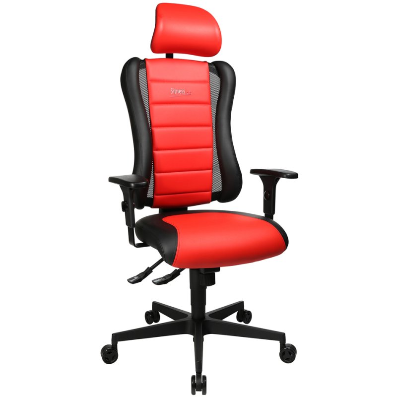 Topstar bureaustoel Sitness RS, zwart/rood, kunstleer, draaibaar